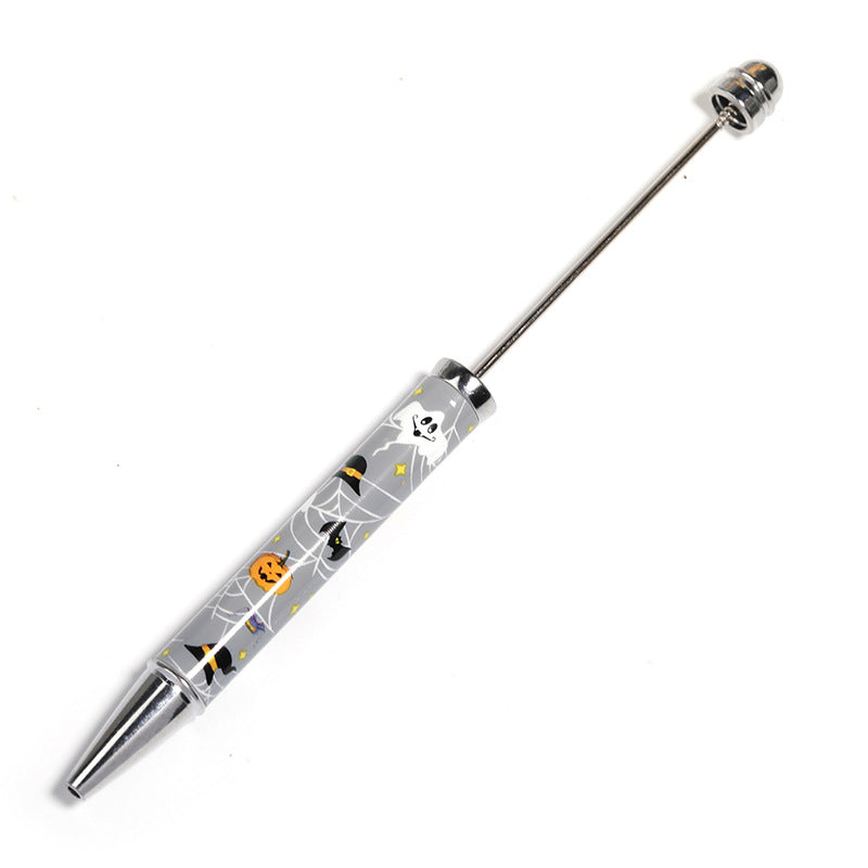 Wholesale 5pcs Halloween Series DIY Beaded Pumpkin Skull Print Cute Ball Pen